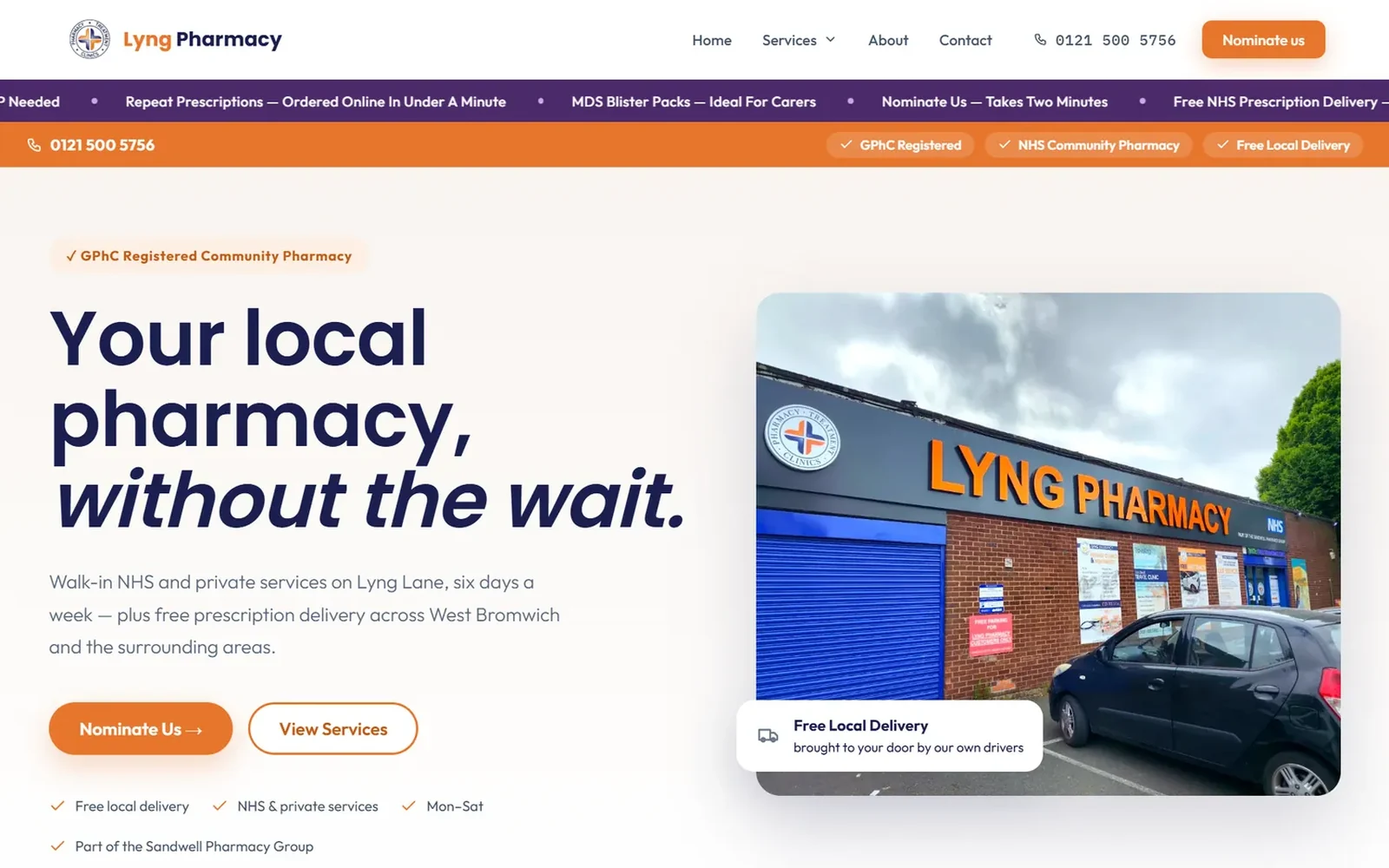 Lyng Pharmacy homepage built on PharmGrowth