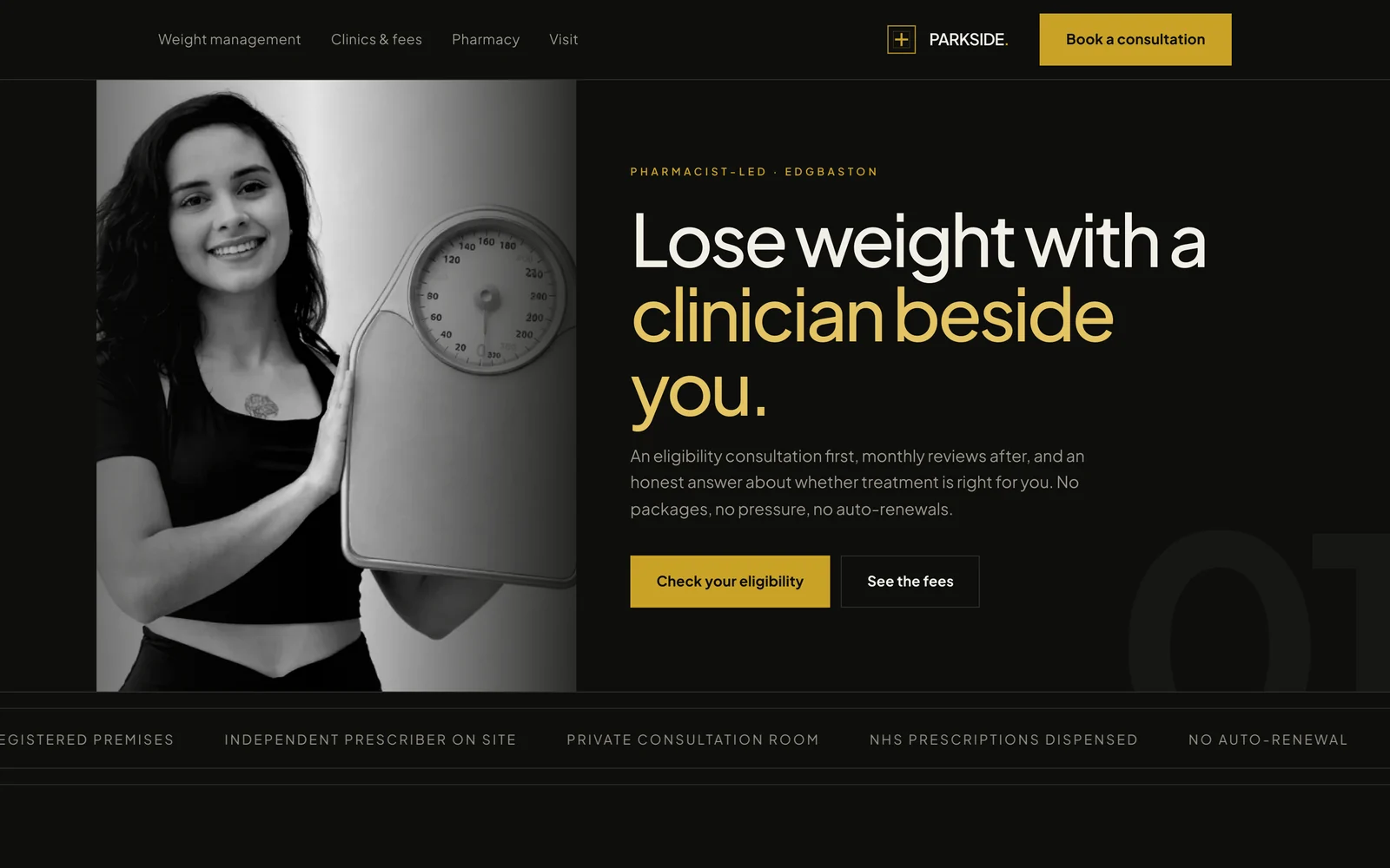 Parkside Pharmacy homepage built on PharmGrowth